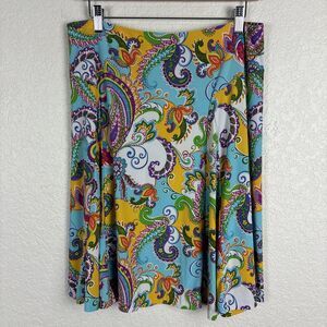 Ralph Lauren Paisley‎ Womens Skirt Sz Medium Boho Colorful Eclectic Artsy Easter